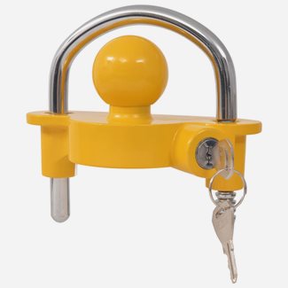 vidaXL Släpvagnslås med 2 nycklar stål och aluminiumlegering gul