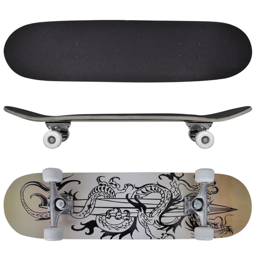 vidaXL Skateboard Drake ovalformad lönnträ 8" 9 lager