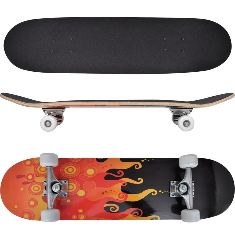 vidaXL Skateboard Eld ovalformad lönnträ 8″ 9 lager
