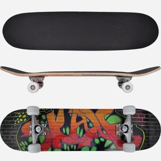 vidaXL Skateboard Graffiti ovalformad lönnträ 8" 9 lager