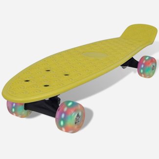 vidaXL Gul retro-skateboarded LED-hjul