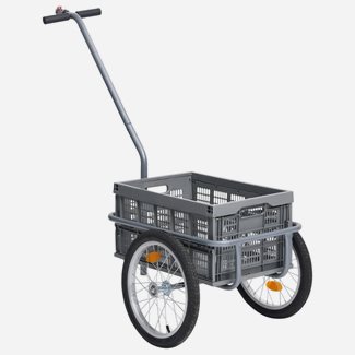 vidaXL Cykelvagned 50 L hopfällbar transportlåda grå 150 kg