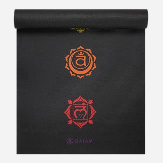 Gaiam Black Chakra Yoga Mat 6mm Premium