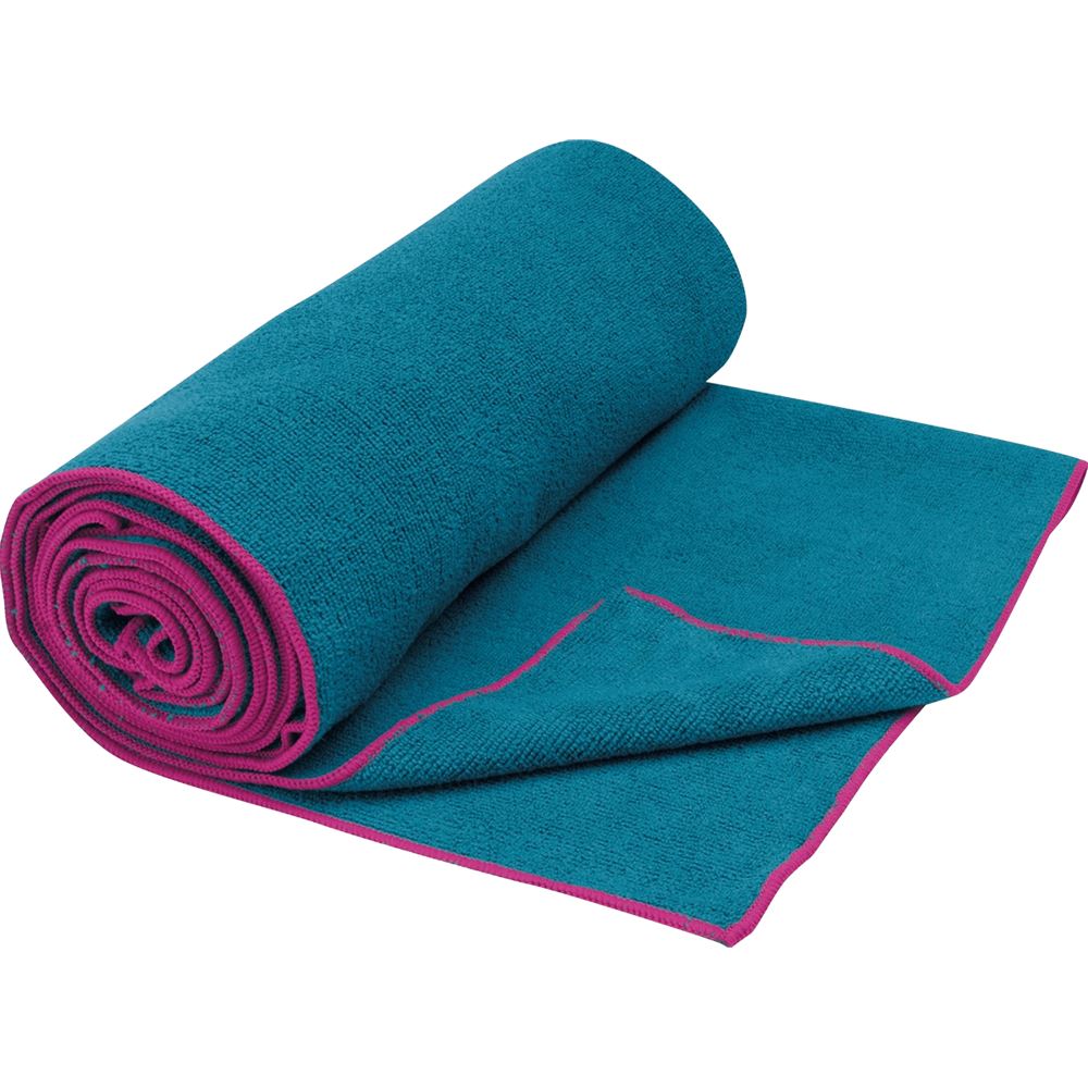 Gaiam Yoga Mat Towel Vivid Blue/Fuchsia Red Yogamattor