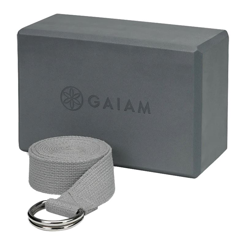 Gaiam Block-Strap Combo Grey, Yoga block