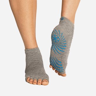 Gaiam Heather/Grey Toeless Grippy Socks (Small/Medium)