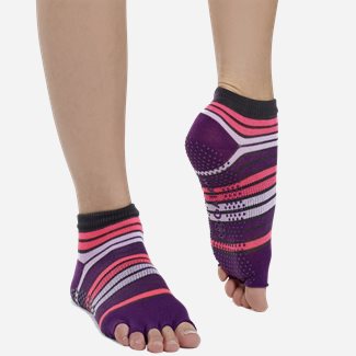 Gaiam Purple Toeless Yoga Socks (Small/Medium)