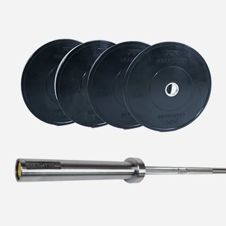 Kraftmark Vektsett 50 mm - Bumper Basic + Olympisk vektstang Basic