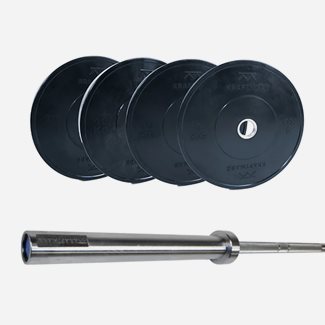 Kraftmark Vektsett 50 mm - Bumper Basic + Olympisk vektstang Basic