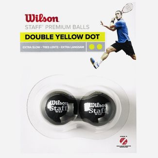 Wilson Staff Squash 2 Ball Dbl Yellow Dot, Squashbollar