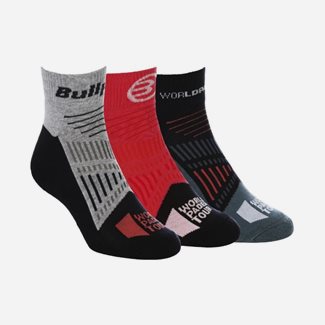Bullpadel 3-Pair Socks Grey/Red/Black, Strumpor