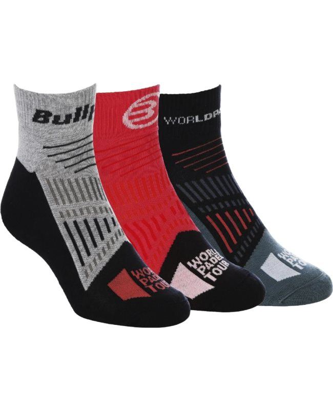 Bullpadel 3-Pair Socks Grey/Red/Black Strumpor