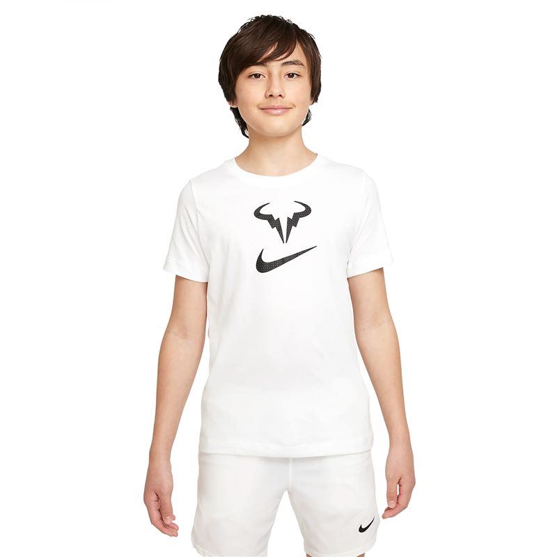 Nike Court Dri-Fit Rafa Tee Junior White Padel- och tennis T-shirt kille