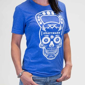 Kraftmark T-shirt Triblend Crew Neck Skull Blue