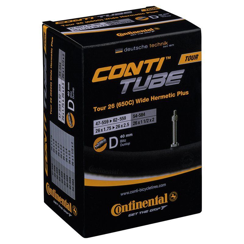 Continental Cykelslang Tour Tube Wide Hermetic Plus47/62-559 Cykelventil 40 mm