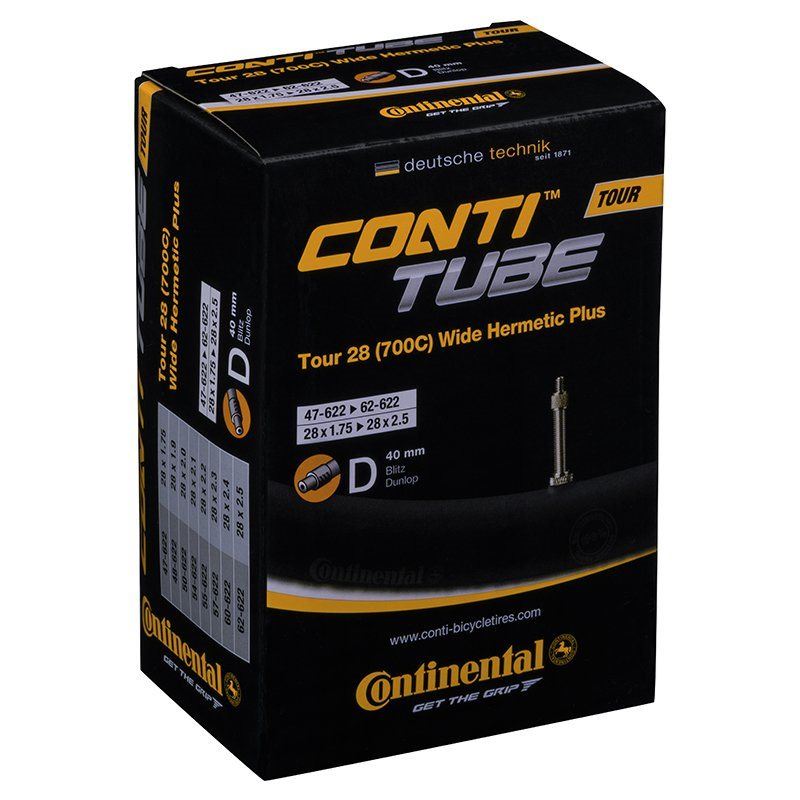 Continental Cykelslang Tour Tube Wide Hermetic Plus47/62-622 Cykelventil 40 mm