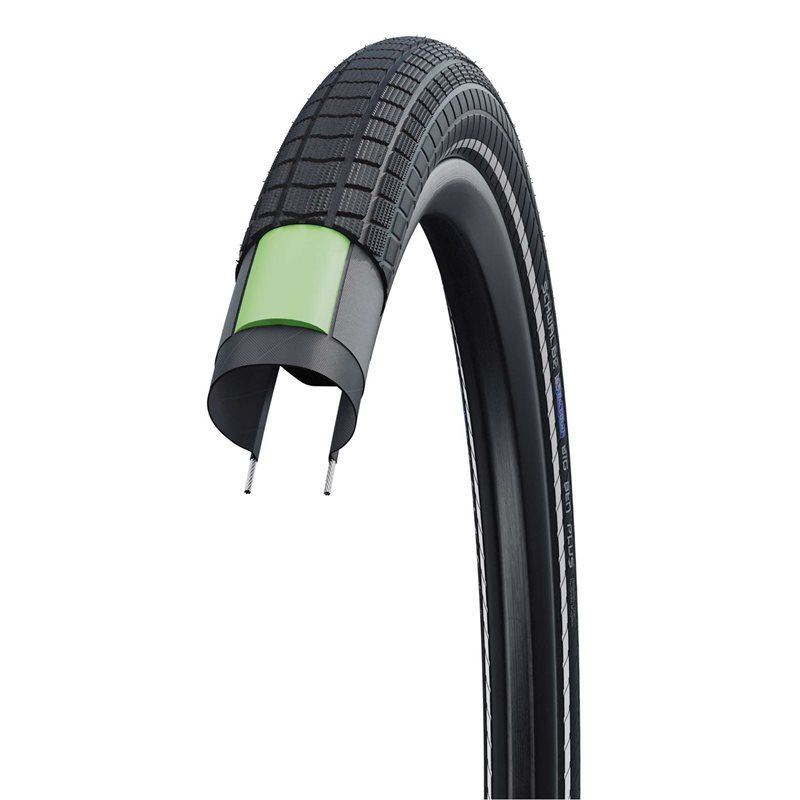 Schwalbe Cykeldäck Big Ben Plus ADDIX DD GreenGuaus ADDIX DD GreenGuard 55-406 (20×2.15″) Svart/Ref