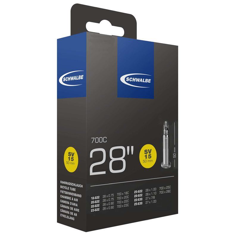 Schwalbe Cykelslang SV15 STANDARD 18/28-622/630 RDARD 18/28-622/630 Racerventil 50 mm