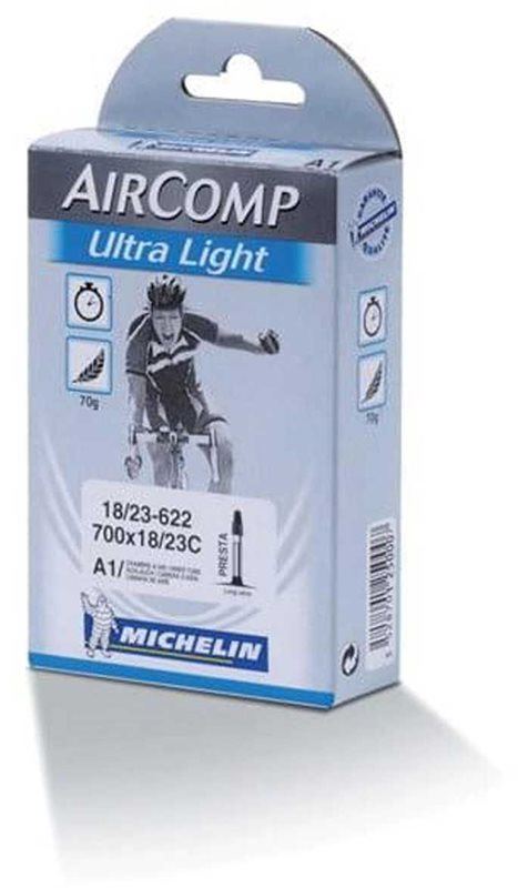 Michelin Cykelslang Aircomp Ultralight B1 18/23-5ltralight B1 18/23-571 Presta 40mm