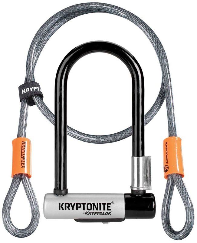 Kryptonite Bygellås Kryptolok Mini 7 inkl. låsvajer svart/grå