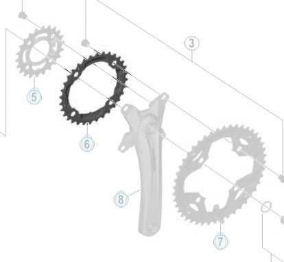 Shimano Drev Alivio FC-T4010 104 bcd 3 x 9 växlar 44T svart