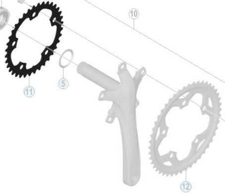 Shimano Drev FC-RS500 MJ 110 bcd 2 x 11 växlar 3 bcd 2 x 11 växlar 36T svart