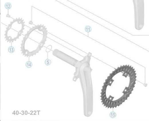 Shimano Drev SLX FC-M7000 AN 96 bcd 3 x 10 växlar 40T svart