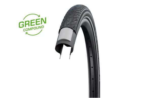 Schwalbe Däck Road Cruiser Plus GREEN PunctureGuaus GREEN PunctureGuard