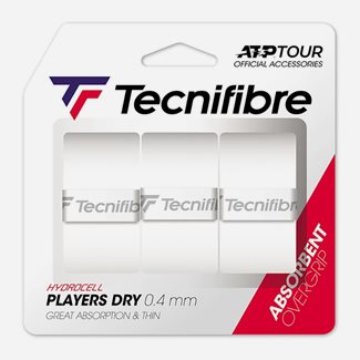 Tecnifibre Players Dry White 3-Pack, Padel grepplindor