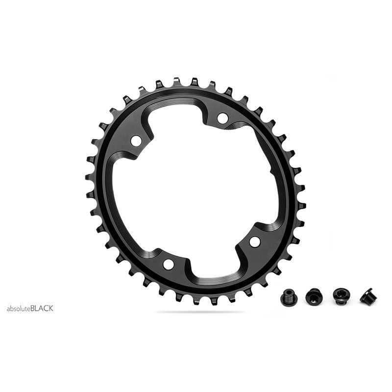 Absoluteblack Drev Ø110 mm BCD (Shimano Asymmetric) 1ximano Asymmetric) 1×10/11/12-Speed Oval NW Alu