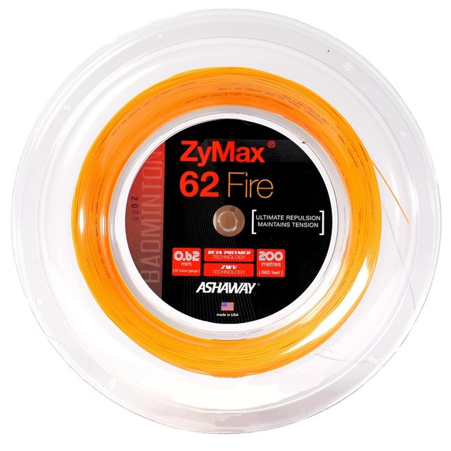 Ashaway ZYMAX 62 FIRE 6, Badminton Strenge