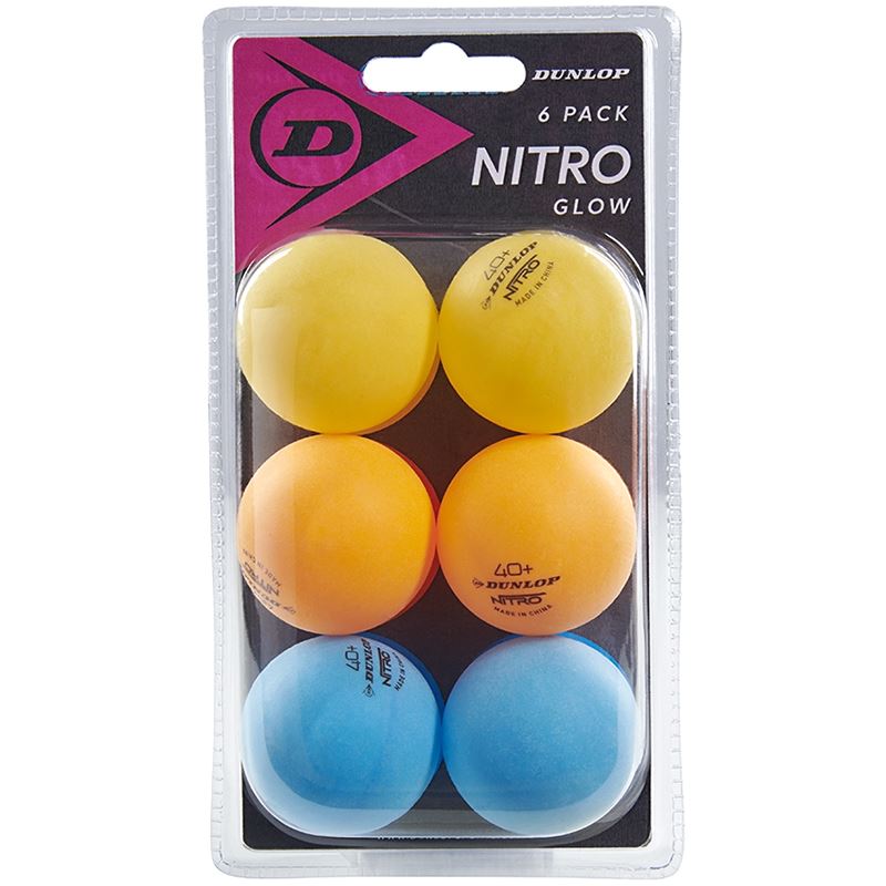 Dunlop 40+ Nitro Glow 6-Pack Pöytätennispallot