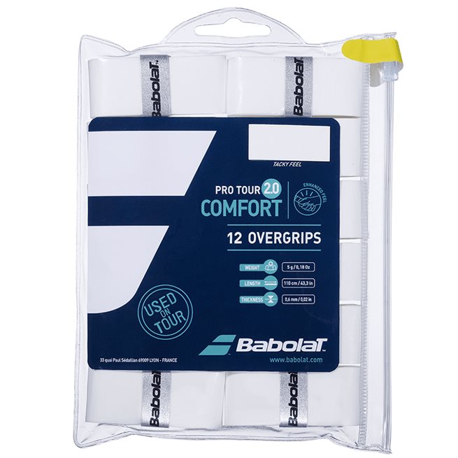 Babolat Pro Tour 2.0 12-Pack White, Tennis grepplindor