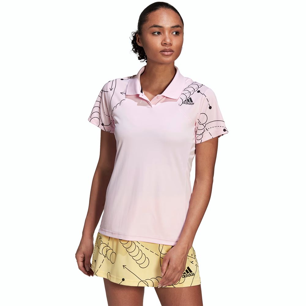 Adidas Club Graph Polo Pink Women Naisten padel ja tennis T-paita