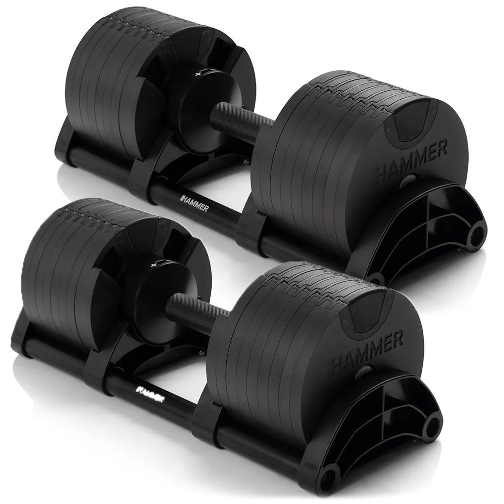 Hammer Sport Smartlock dumbbell set 40 kg 2×20 kg Justerbara hantlar