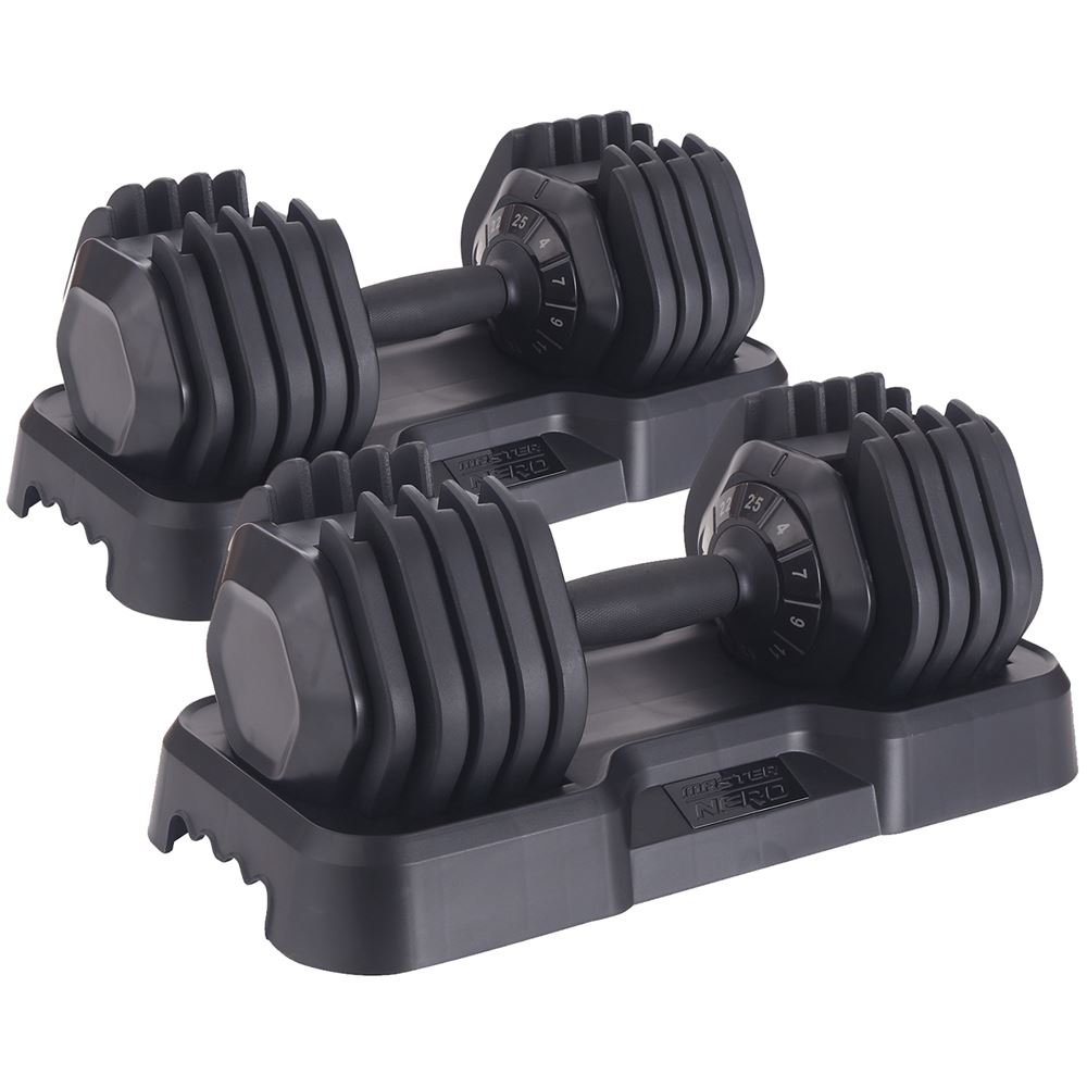 Master Fitness Nero Adjustable Dumbbell 25 kg (Par), Justerbara Hantlar