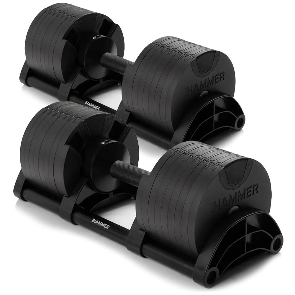 Hammer Sport Smartlock dumbbell set 64 kg 2×32 kg (Par) Justerbara hantlar