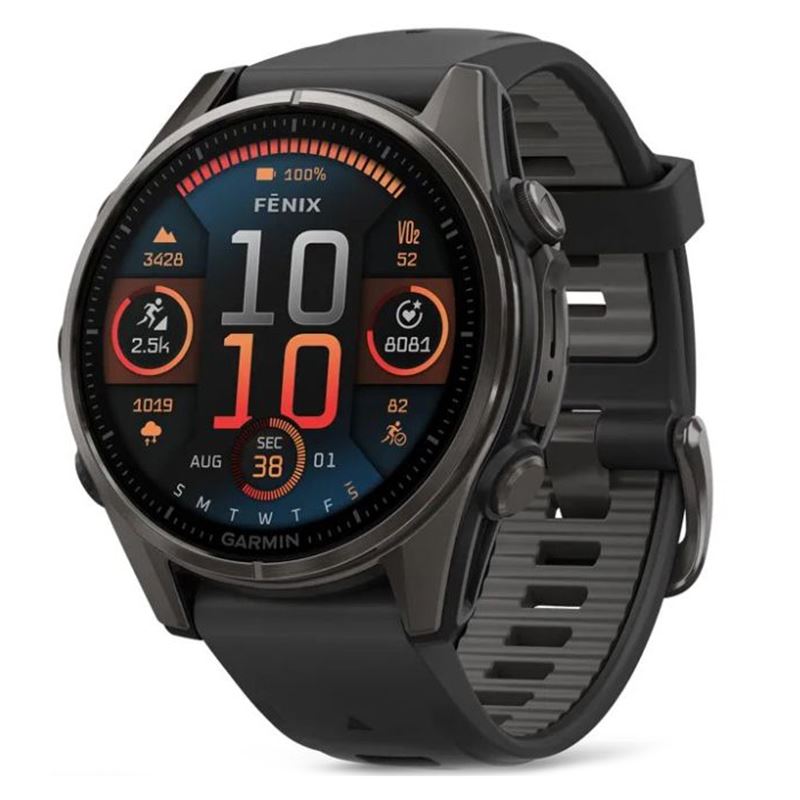 Garmin fenix 8 43mm,AMOLED,Saph,CrbnGry Ti/Blk,Blk/PebblGryBnd,EMEA