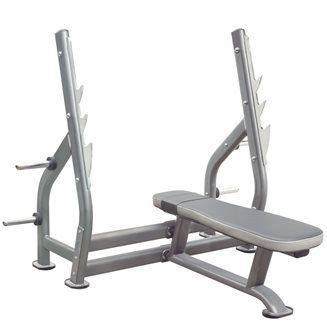 Impulse Flat bench, Treningsbenk med skivestangstativ