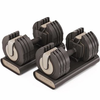 CENTR 5-50 lbs Adjustable Dumbbell - Beige, 2x22,7 kg (Par), Manualer justerbare