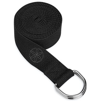 Gaiam Yoga Strap Black - 8ft (244 cm), Yoga tilbehør