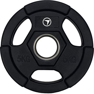 FitNord Weight Plate Tri Grip Black 50 mm 5 kg, Styck, Vektskiver Gummi