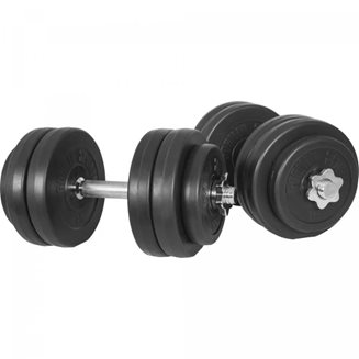 Gorilla Sports Dumbbells BASIC Cement - 2x15 kg, Manualsett