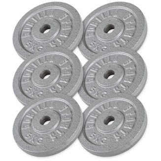 Gorilla Sports Vægtskiver JERN Sølv - 6x5kg