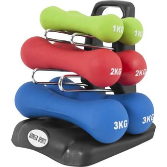 Gorilla Sports Hantelsett - 2x1kg 2x2kg 2x3kg, Manualer Neopren Vinyl