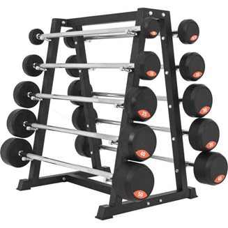 Gorilla Sports Vektstativ - Fasta PRO Rubber, Oppbevaring pumpesett