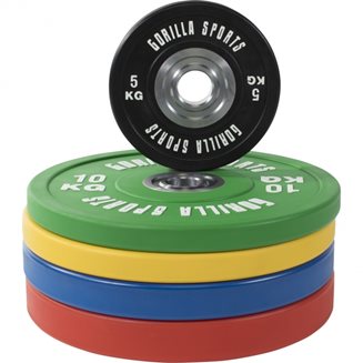 Gorilla Sports Bumper Plates COLOR 50 mm, Vektplater Bumper