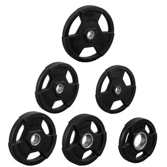 Gorilla Sports Vektskiver Olympic Trigrip 51 mm - 1,25 - 25 kg, Vektskiver Gummi