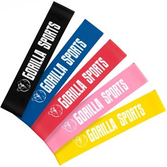 Gorilla Sports Gummibåndpakke Kort - 50 cm, Powerband & Mini band