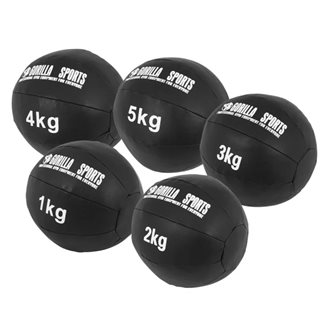 Gorilla Sports Slamballpakke - 1kg 2kg 3kg 4kg 5kg, Wallballs